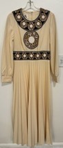 Vintage Alfred Shaheen Cottagecore Boho Hippie Maxi Dress Pleated 70s Party 14 - £79.80 GBP