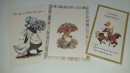 Vintage Holly Hobbie Greeting Card Lot USED Carousel Horse Umbrella Mother&#39;s Day - £7.93 GBP