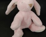 small plush pink cream bunny rabbit tan brown eyes stitched feet ears - $20.78