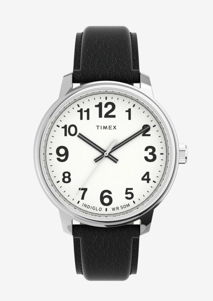 Timex TW2V212009J Easy Reader Indiglo White Dial Leather Watch - $47.77 CAD