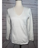 NWT Old Navy vneck Sweater Knit size Small Classic Vee White Pullover - $486.76 MXN