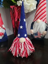 Patriotic 4th of July Felt Yarn Gnome Red White Blue Tabletop Decor 12&quot; - £15.00 GBP