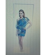 Women one Size Kaftan Tunic Muryx brand one shoulder blue leopard print NEW - €8,53 EUR