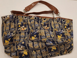 Disney Store Polynesian Canvas Tote Bag Purse Mickey Goofy Donald Tiki H... - $30.00