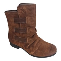 Miz Mooz Shawn Hazelnut Leather Triple Strap Ankle Boots Women&#39;s 8.5-9W EU 39 - £139.49 GBP
