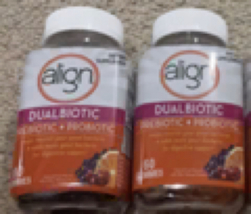 Align DualBiotic Prebiotic + Probiotic 60 Gummies, 2 Pack, Exp 2025 - $36.95