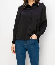 Joh wileene satin shirt with diamond trim in BLACK - £42.08 GBP