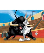 Warner Bros. &quot;BULLY FOR BUGS&quot; Bugs Bunny &amp; Bull Toro Animation Giclee Gift - £194.62 GBP