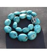 Mazza Bartholomew M/B Genuine Turquoise Pebble Necklace Ornate Sterling ... - $680.45 CAD