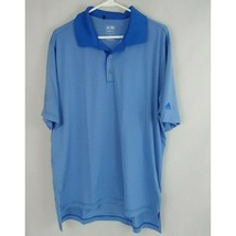 Adidas Climalite Stretch Men&#39;s Blue Striped Shirt Size Large - £8.50 GBP