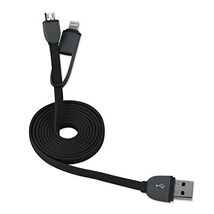 Reiko 39" 2IN1 USB Data Cable for 8-PIN And MICRO-USB Devices Color Black - $5.44