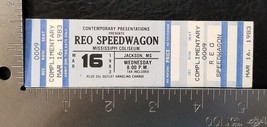 Reo Speedwagon - Vintage Mar. 16, 1983 Jackson, Miss Unused Whole Concert Ticket - £15.66 GBP