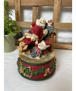 Vintage Sterling Musical Santa Claus 6&quot; Tall Porcelain Figurine Christmas - £8.29 GBP