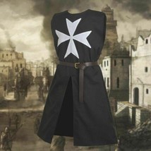 Medieval White Cross Knight Tunic Surcoat Crusader Sleeveless Renaissance Sca - £61.94 GBP+