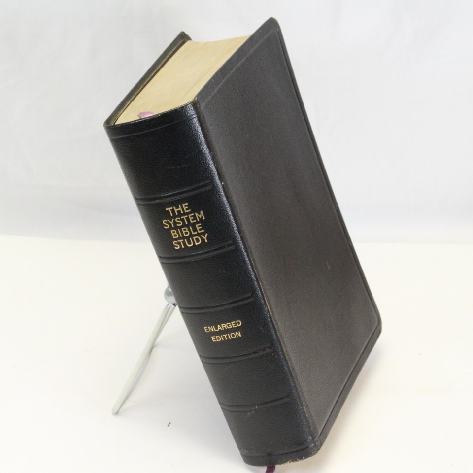 System Bible Study KJV Enlarged Edition Morocco Leather 1964 Genuine Lea... - $29.39
