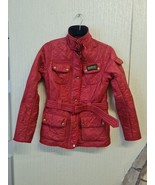 Barbour Womens International quilted Jacket Red Size 8 UK Express Shipping - £24.00 GBP