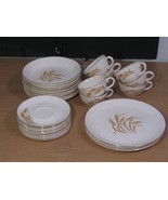 27 Homer Laughlin Golden Wheat Dinnerware Set Vintage 22K Gold Rim Repla... - $108.90
