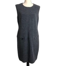 NWT Escada Grey Wool Sleeveless Sheath Dress Size 44 (US L) - $247.50