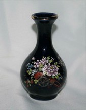 Kutani Japan Cobalt Flower Cart 4.5&quot; Bud Vase  #2540 - $10.00