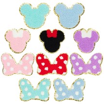 10Pcs Colorful Chenille Iron On Patches Cute Mouse Bows Kids Iron On Kne... - $31.99