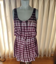 Chaser Sundress Tie Dye Jersey Mini Tank Dress T-shirt Dress Purple Sz S/M - $29.99