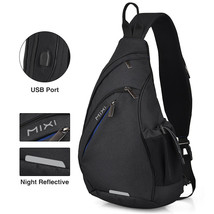 Mixi Men One Shoulder Backpack Women Sling Bag Crossbody USB Boys Cycling Sports - £55.82 GBP