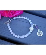 Snow Lace Menstrual Cycle Tracking Bracelet Chalcedony, moonstone, rose ... - £30.81 GBP