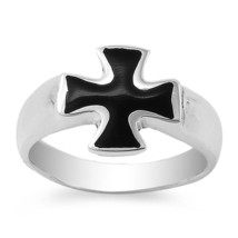 Sterling Silver Simulated Onyx Ring - £59.85 GBP+