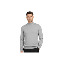 Men's Sweater Knit By BRANGO Turkey Mock Neck Cotton Blend 21050 Gray image 5