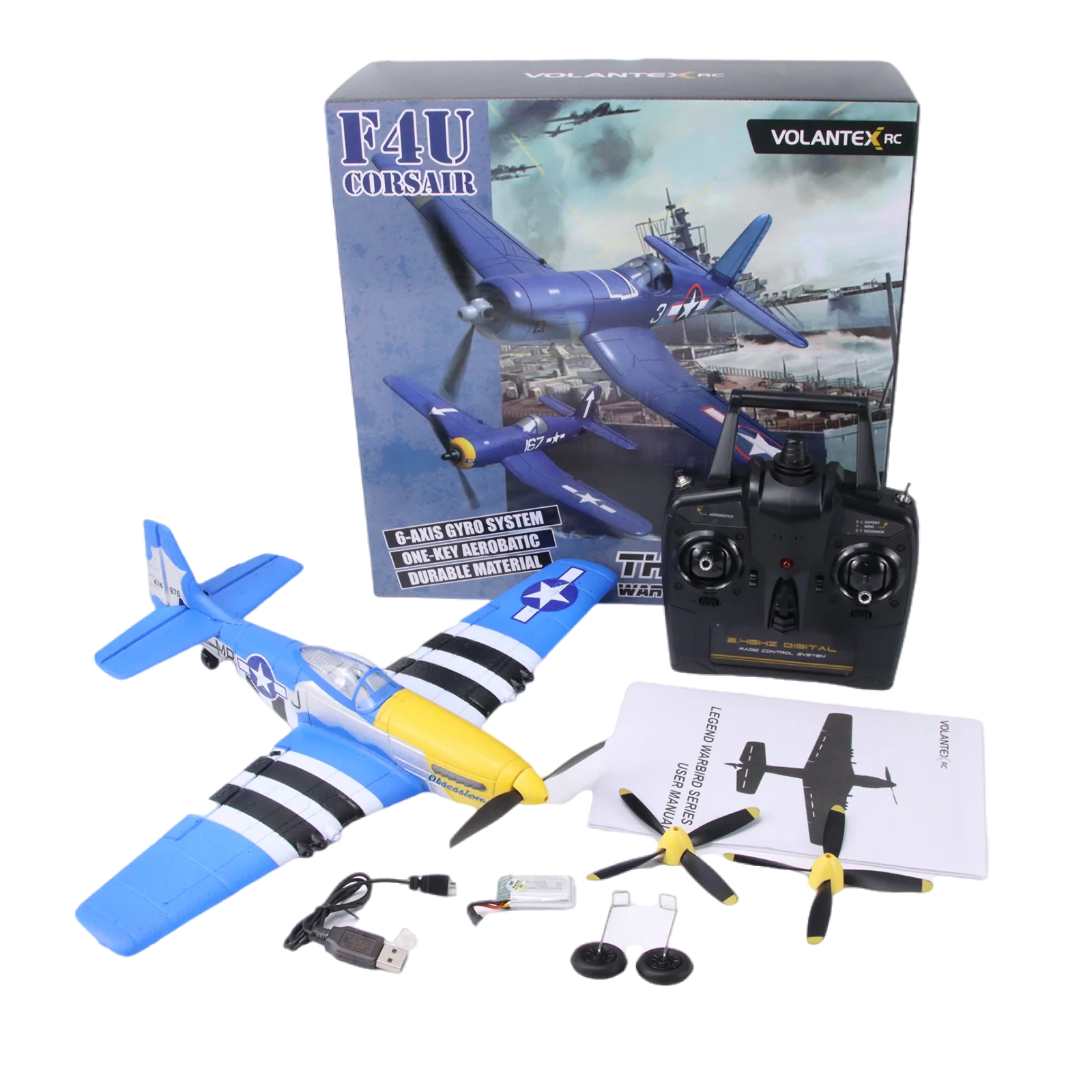 2023 New Rc Glider 2.4G 4CH 6-Axis EPP 400mm P51D Mustang Airplane model One-key - £113.55 GBP