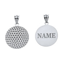 Personalized Sterling Silver Golf Ball Pendant Necklace - Engravable Your Name - £48.86 GBP+