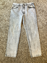 Vintage Lee Jeans Mens 35x32 Storm Rider USA 80s Punk Acid Wash Rock (Ta... - $68.19