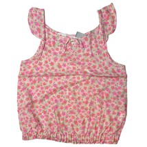 The Childrens Place Floral Ruffle Shoulder Banded Waist Top Size 5/6 New - £7.66 GBP