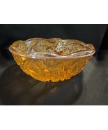 Vintage Iridescent Orange Carnival Glass Bowl - Starburst &amp; Geometric Pa... - $19.86 CAD