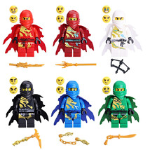 6Pcs Ninjago Minifigure Kai Jay Cole Zane Nya Lloyd Garmadon Mini Buildi... - £15.37 GBP