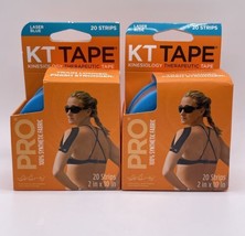KT Tape PRO 20 Strip 10&quot; Precut- Laser Blue (2 ROLLS) - £27.09 GBP