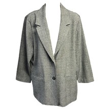 Alfred Dunner Jacket Grey Glen Check Plaid 2 Button Collared USA Women S... - $23.74