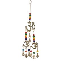 Wind Chime with Om &amp; Bells Unique Wall Décor for Good Luck &amp; Positive Energy Fen - £19.78 GBP