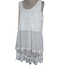 White Lace Sleeveless Blouse Size XXL  - $24.75