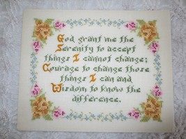 Completed MOUNTED SERENITY VERSE Stamped Cross Stitch PANEL - 15-1/4&quot; x ... - $24.75