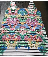 Ocean Pacific OP Colorful Floral Tank Top Swimsuit Coverup Open Strap Ba... - €8,40 EUR