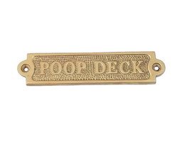[Pack Of 2] Solid Brass Poop Deck Sign 6&quot;&quot; - £41.72 GBP