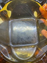 Vintage Amber Glass Square 6 in Ashtray Amber Glass Tobacciana Man Cave Decor - £15.41 GBP