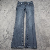 LA Idol USA Pants Womens 7 Blue Low Rise Flare Leg 5 Pocket Design Jeans Bottoms - £20.08 GBP