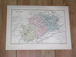 1887 Antique Map Of Department Of HAUTE-SAONE Vesoul / France - £17.88 GBP