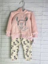 Disney Minnie Mouse Girls Pink Hoodie Top Leggings Outfit Set Girls 18 M... - $21.78