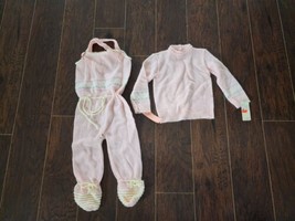 Vintage 1970-80s Baby Girl Pink Knit Jumper And Sweater Set 6 Months - £19.36 GBP