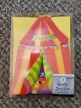Circus Invites Amscan 8 Novelty Invitations w/ Envelopes Party Circus Fi... - $6.76