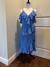 Pre-owned DEREK LAM 10 Crosby Blue Silk Wrap Dress SZ 12 - $78.21