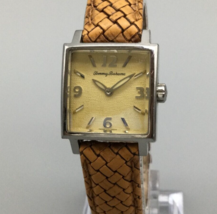 Tommy Bahama Watch Women Silver Gold Tone TB2000 Leather 50M New Battery - $84.14